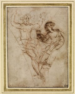 Psyche bemutatja Vénusznak a proszerpin vázát (toll és barna tinta vörös krétával, barnás papíron) alkotó: Raffaello Sanzio Raphael